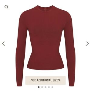 Skims Cotton Jersey Long Sleeve — Sangria